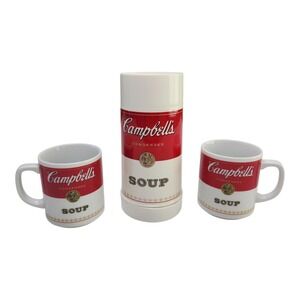 Campbell's Soup Aladdin Thermos Corning Mug Set Winter Survival Vintage 1996